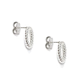 Rope Circle Stud Earrings in Silver